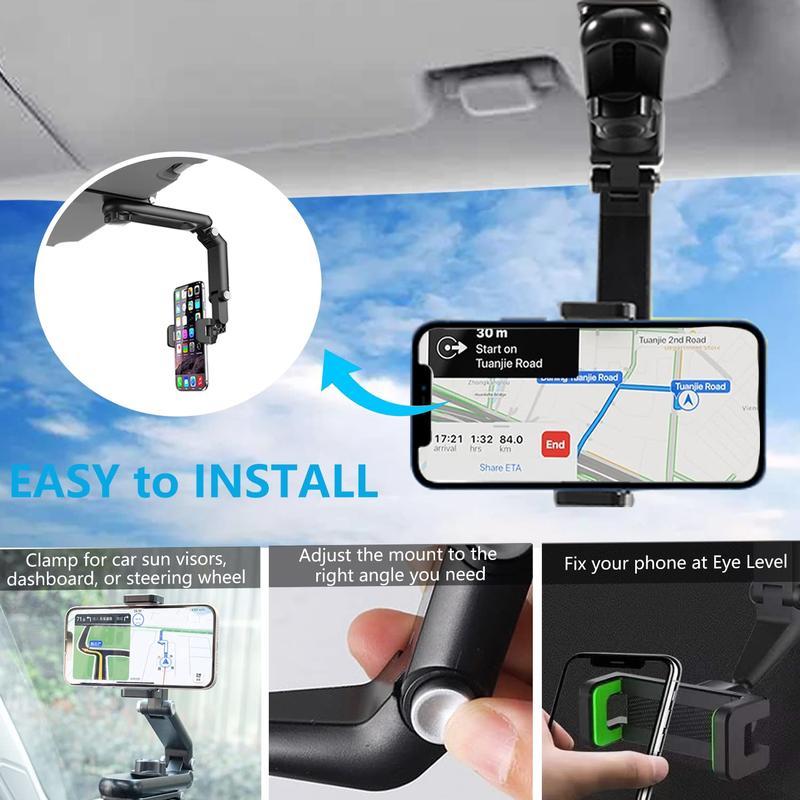 📱 1080° Visor Phone Holder – Rotate, Extend & Fold