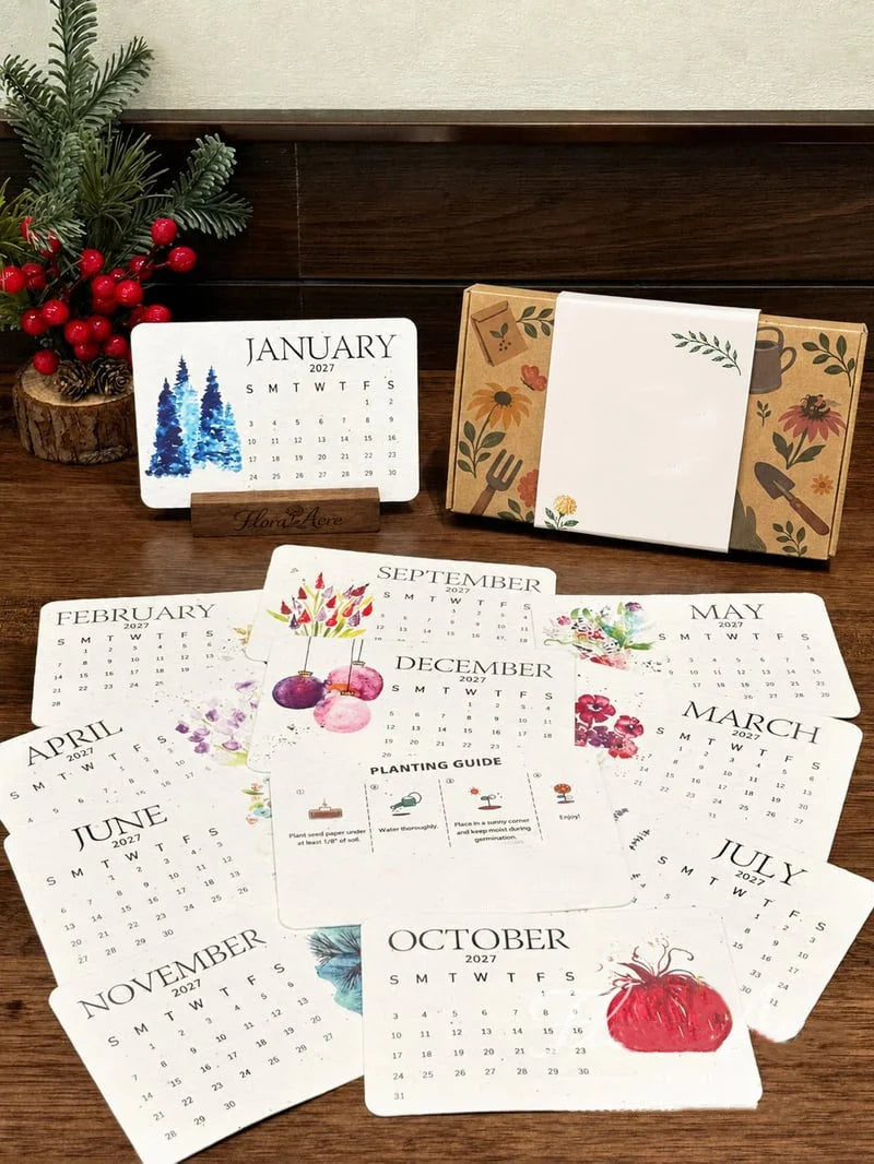 2027 plantable seed paper calendar botanical gift
