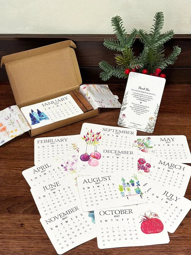 2027 plantable seed paper calendar botanical gift