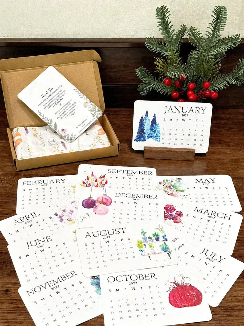 2027 plantable seed paper calendar botanical gift