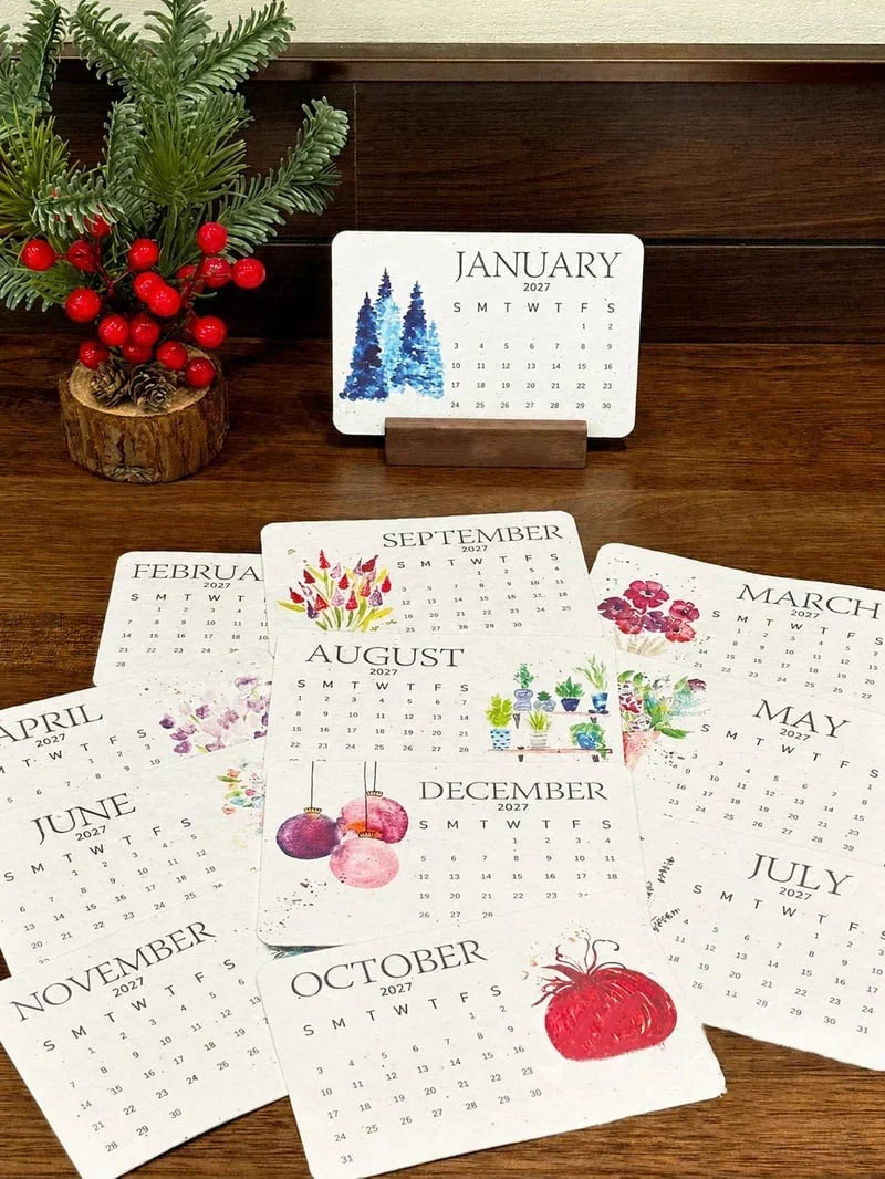 2027 plantable seed paper calendar botanical gift