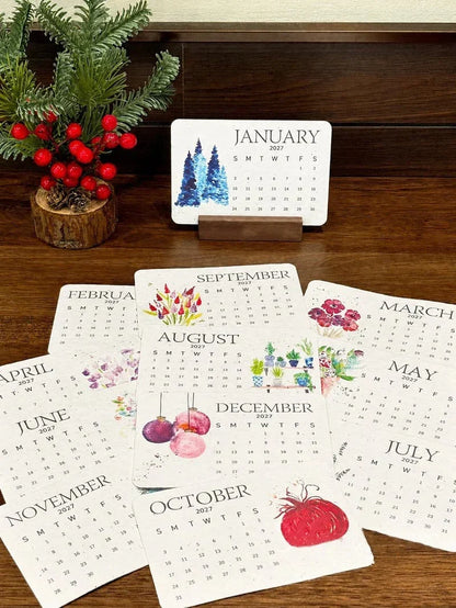 2027 plantable seed paper calendar botanical gift