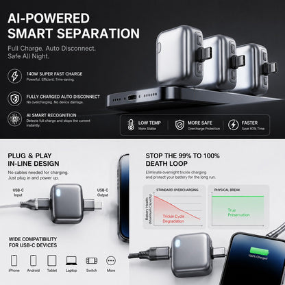 ✨PowerSentry 140W Smart Auto‑Stop Adapter