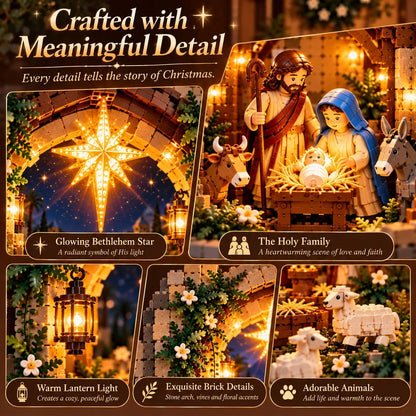 🔥🔥🔥✨ Lighted Bethlehem Nativity Book Nook – Christmas Building Block Display Of Faith