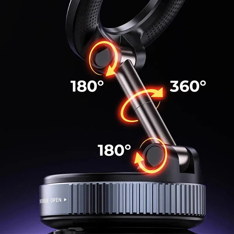 🔥 Retractable Car Phone Mount - 360° Magnetic Holder