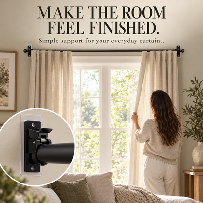 🏡 StickEase No-Drill Curtain Rod Brackets — 4-Pack