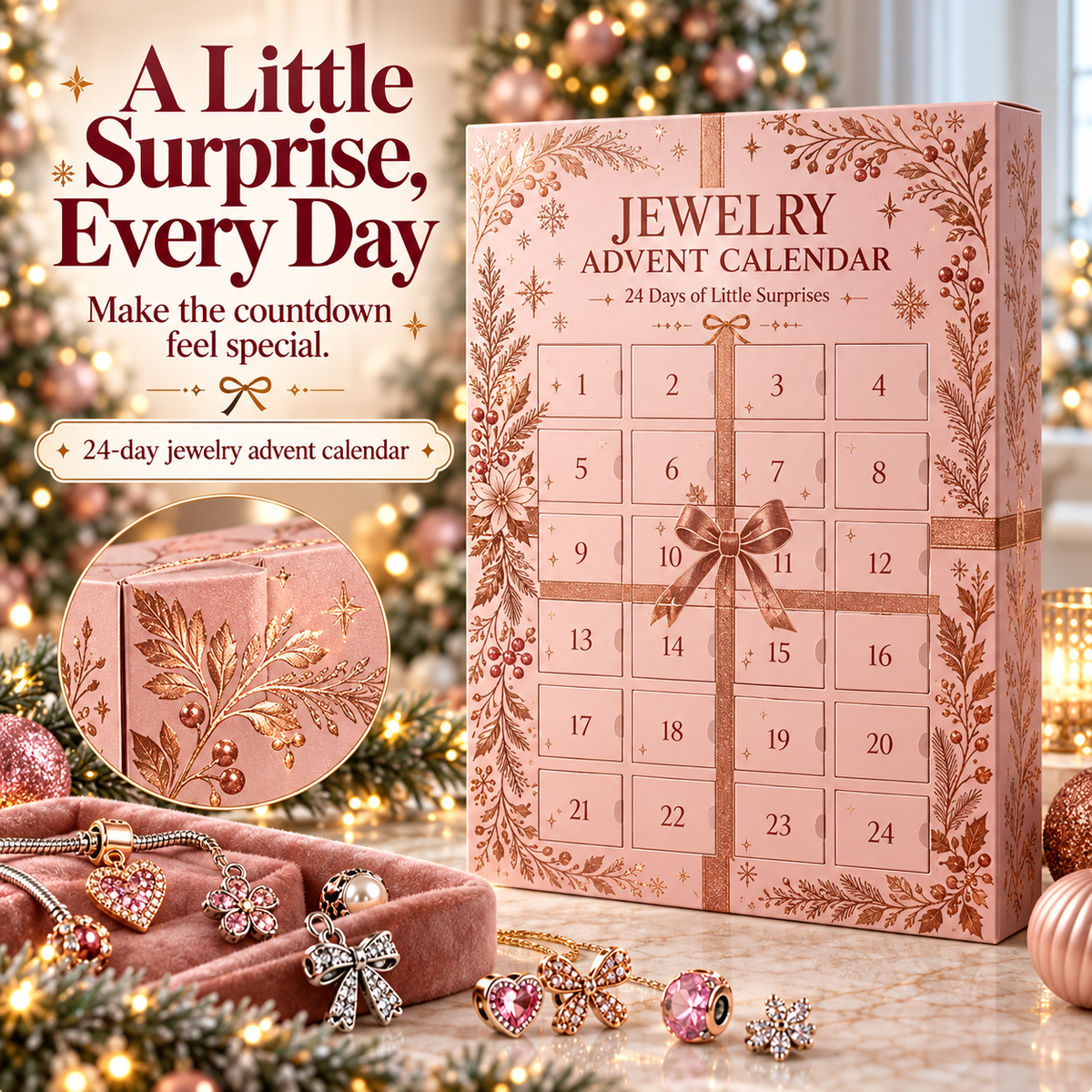 💎 SparkleJoy™ 24-Day Jewelry Advent Calendar – Christmas Surprise Gift Box for Women