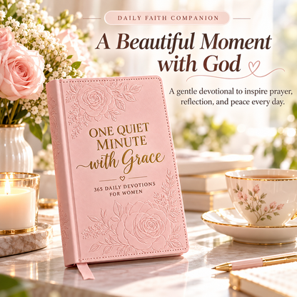 🌸 A Year of Grace – Pink Floral Daily Reflection Journal ✨