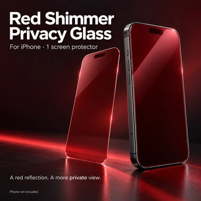 Red Shimmer Privacy Tempered Glass Screen Protector for iPhone