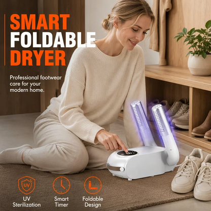 👟 Foldable Shoe Dryer with Smart Timer and UV Light