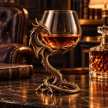 🐉 Dragon’s Embrace™ – Sculptural Brandy Glass with Dragon Claw Stand🥳