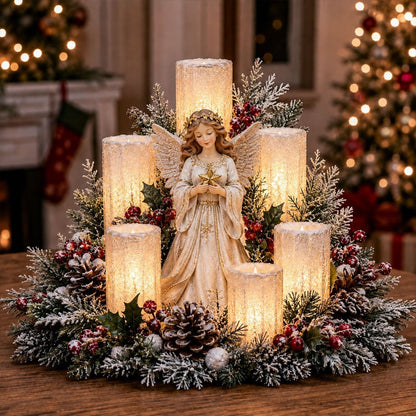 🎄 Lighted Christmas Snowman Centerpiece – Warm LED Candle Glow for Cozy Holiday Decor ✨