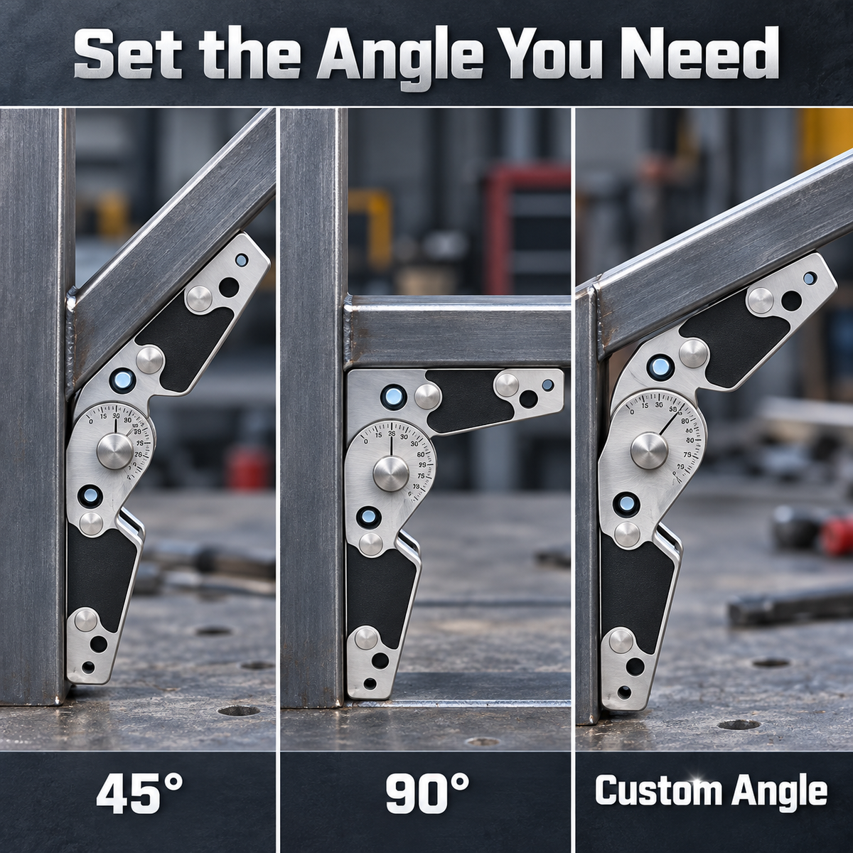 Adjustable Magnetic Welding Angle Holder, Heavy-Duty Multi-Angle Welding Positioner with Angle Gauge, Strong Magnetic Clamp for Metal Fabrication, Welding & Workshop Use