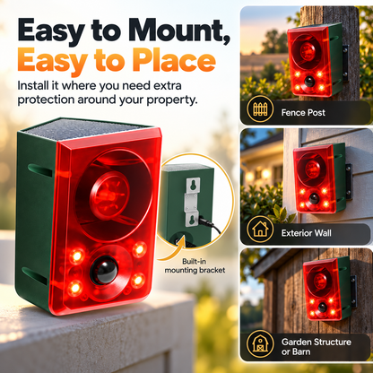 ☀️ SolarGuard™ 130dB Motion-Activated Animal Deterrent Alarm 🚨