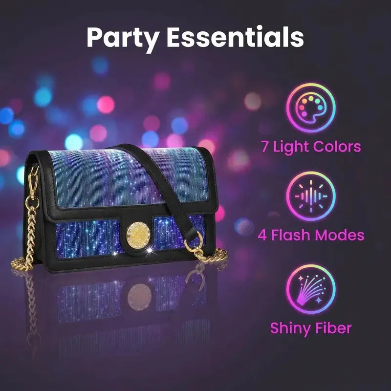 ✨ GlowVibe™ Light-Up Crossbody Bag – 7-Color LED Purse for Festivals & Nights Out