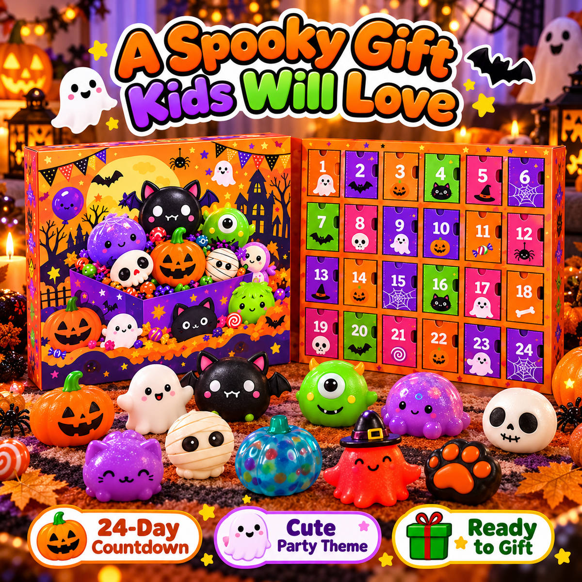 🎃👻 24 Days of Spooky Squishies | Halloween Surprise Countdown 🎁🧡
