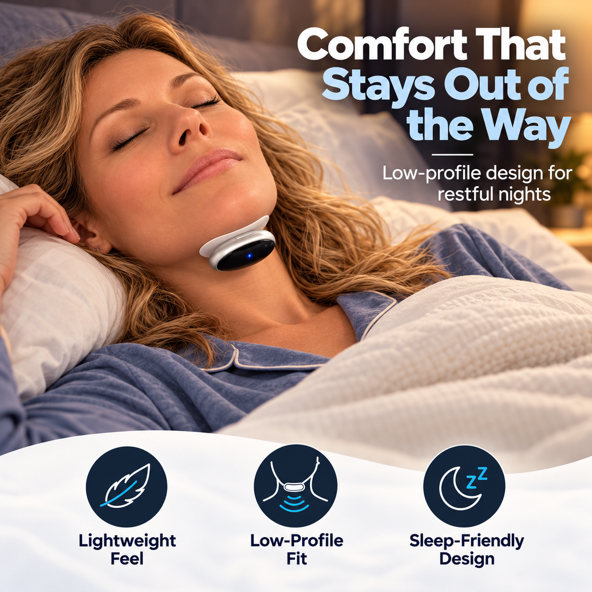 😴QuietRest™ Smart Sleep Support Wearable – Rechargeable Comfort for More Peaceful Nights