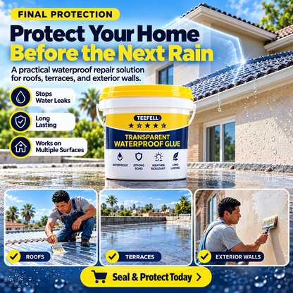 💧Transparent Waterproof Repair Coating – Brush-On Roof, Concrete & Wall Seal