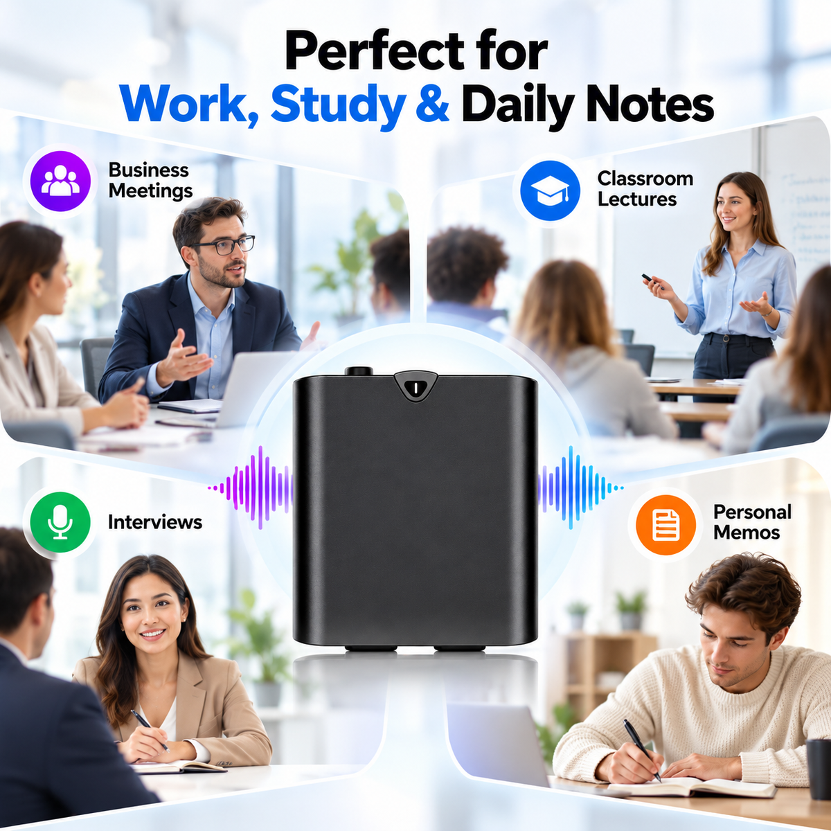 🎉 Mini Magnetic Voice Recorder One-Touch Recording