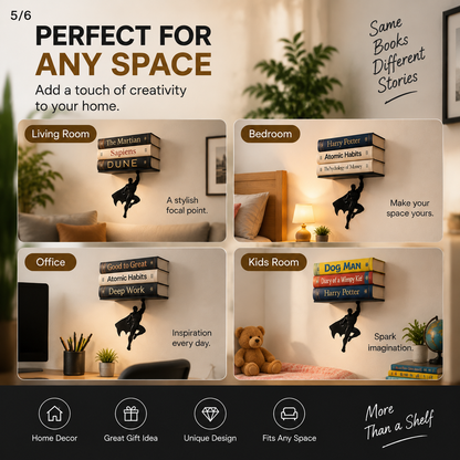🦸 HeroHold™ – The Floating Book Shelf That Defies Gravity ⭐