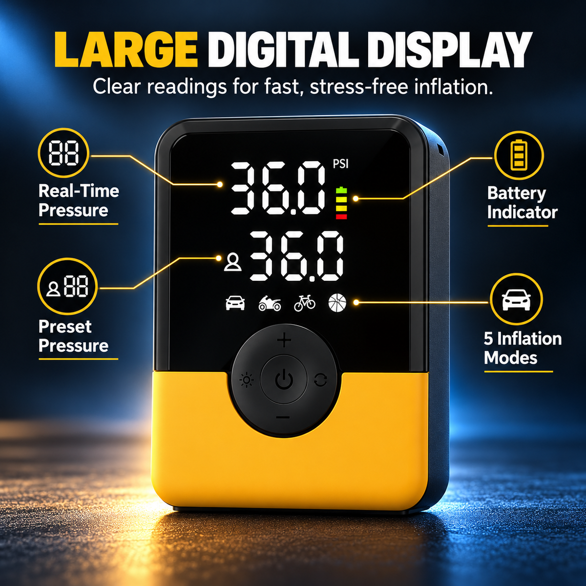 🚗 TireBoost™ Cordless Tire Inflator – Emergency Air Power on the Go
