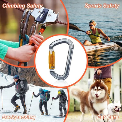 🧗 LockClimb™ Auto-Locking Carabiner – Lightweight Heavy-Duty Clip for Climbing & Outdoor Adventures