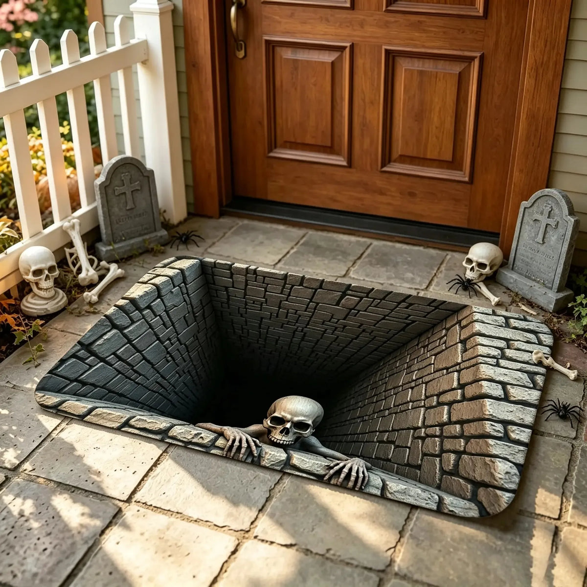 🎃 50% OFF | Halloween 3D Horror Door Mat – Spooky Skull & Monster Rug for Porch, Entryway & Haunted House Decor