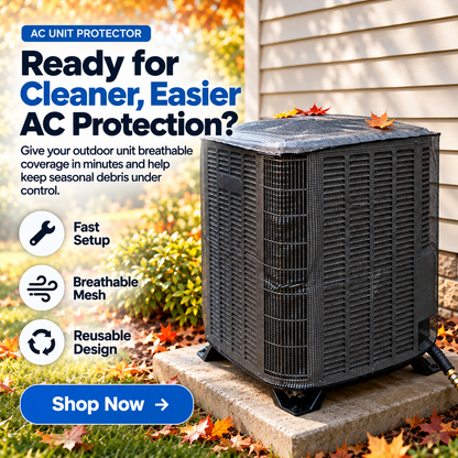 🛡️ AC ShieldPro™ Outdoor Unit Cover Protect Your AC. Keep Airflow Free.