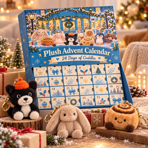 🎄🧸 CozyCuddle™ 24-Day Plush Advent Calendar – Daily Cuddle Surprises! ✨