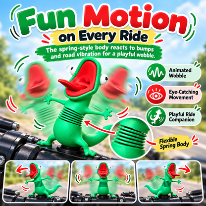 🦎 WiggleLizard™ Wobble Handlebar Toy – Funny Shaking Lizard Motorcycle Decoration