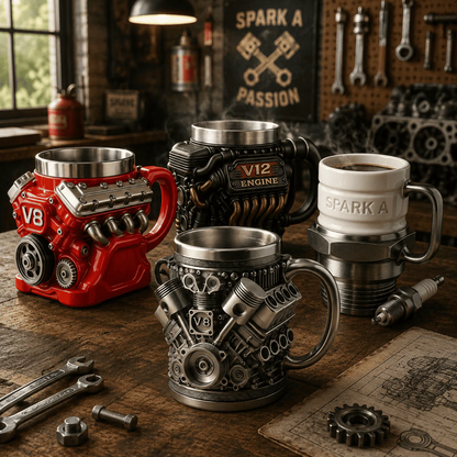 🏎️ PistonBrew™ Engine-Inspired Mug – The Ultimate Coffee Cup for Car Enthusiasts