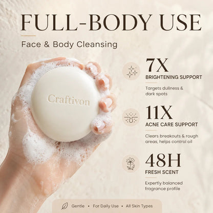 Face and body cleansing soap product view