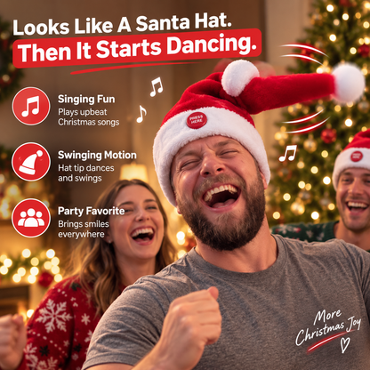 🎅 JingleDance™ Singing & Dancing Santa Hat – The Ultimate Christmas Party Hat