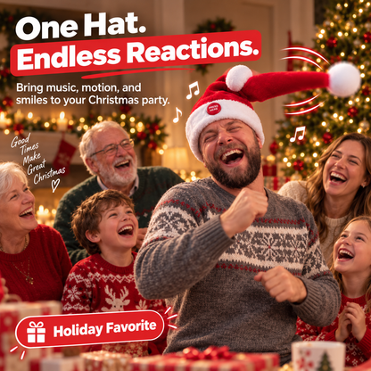 🎅 JingleDance™ Singing & Dancing Santa Hat – The Ultimate Christmas Party Hat