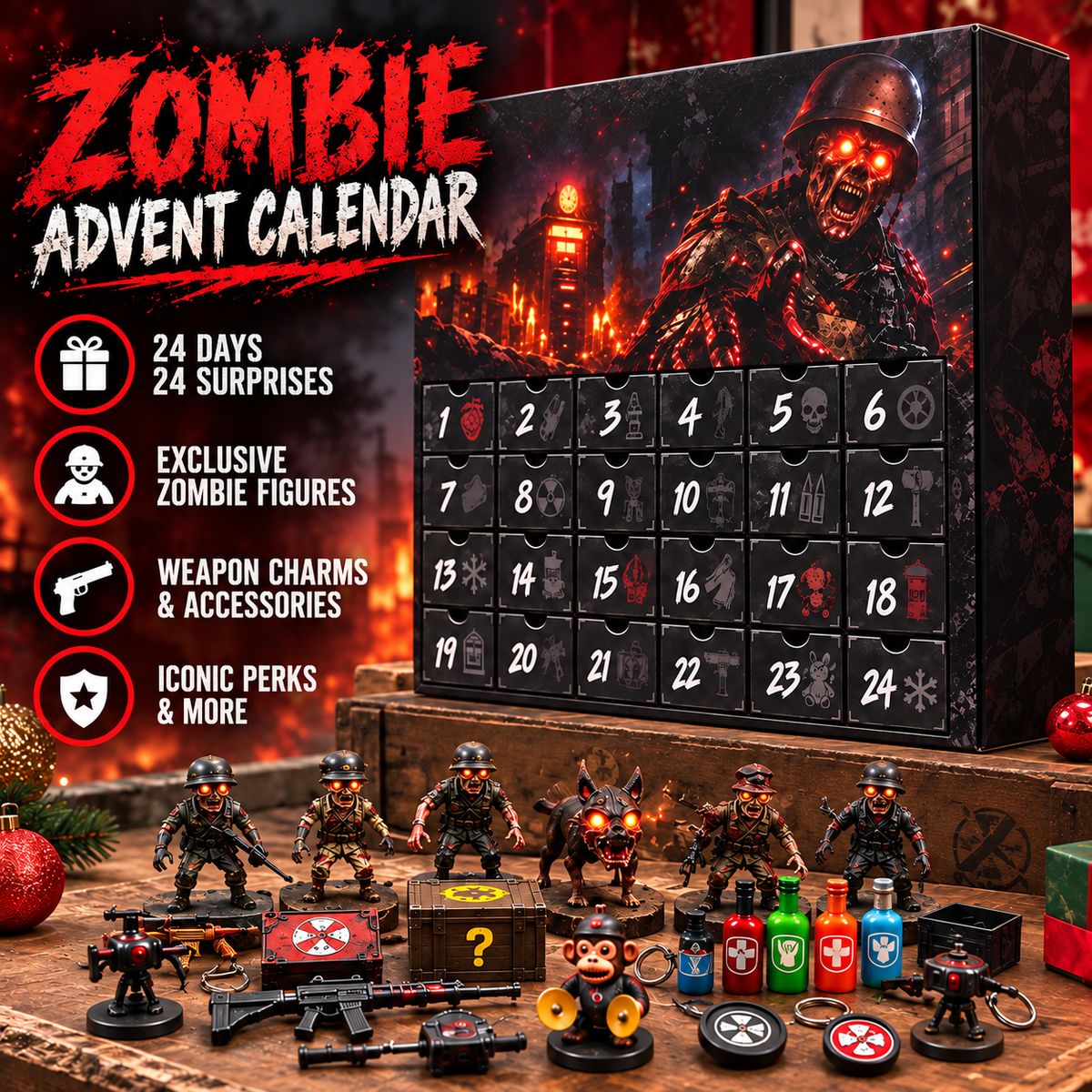 ☠️ Zombie Ops™ 24-Day Advent Calendar – 24 Days of Undead Gaming Surprises