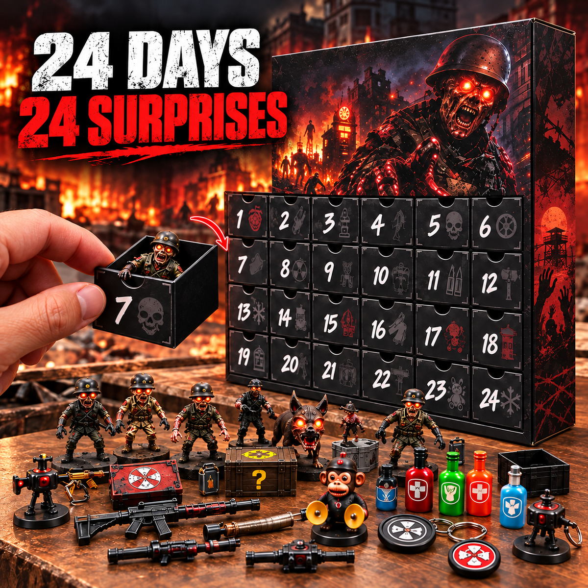 ☠️ Zombie Ops™ 24-Day Advent Calendar – 24 Days of Undead Gaming Surprises