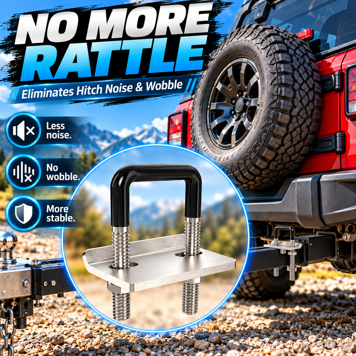 Trailer hitch anti-rattle stabilizer overview