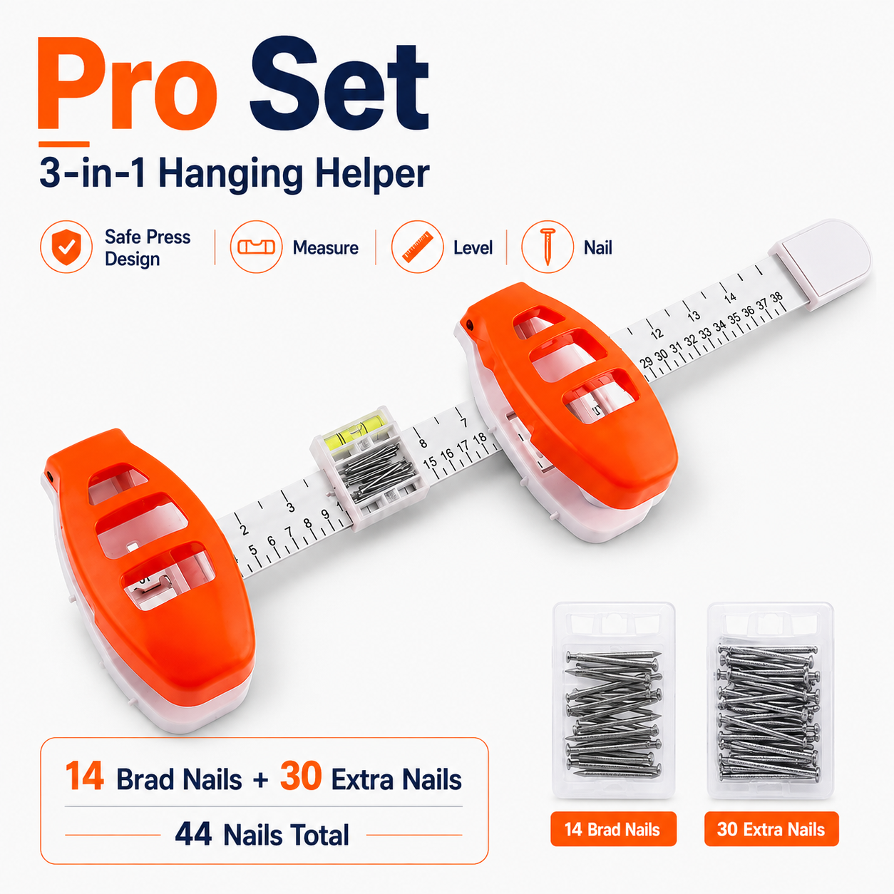 🖼️ 3-in-1 Picture Hanging Tool – Measure, Level & Position Nails 🔨