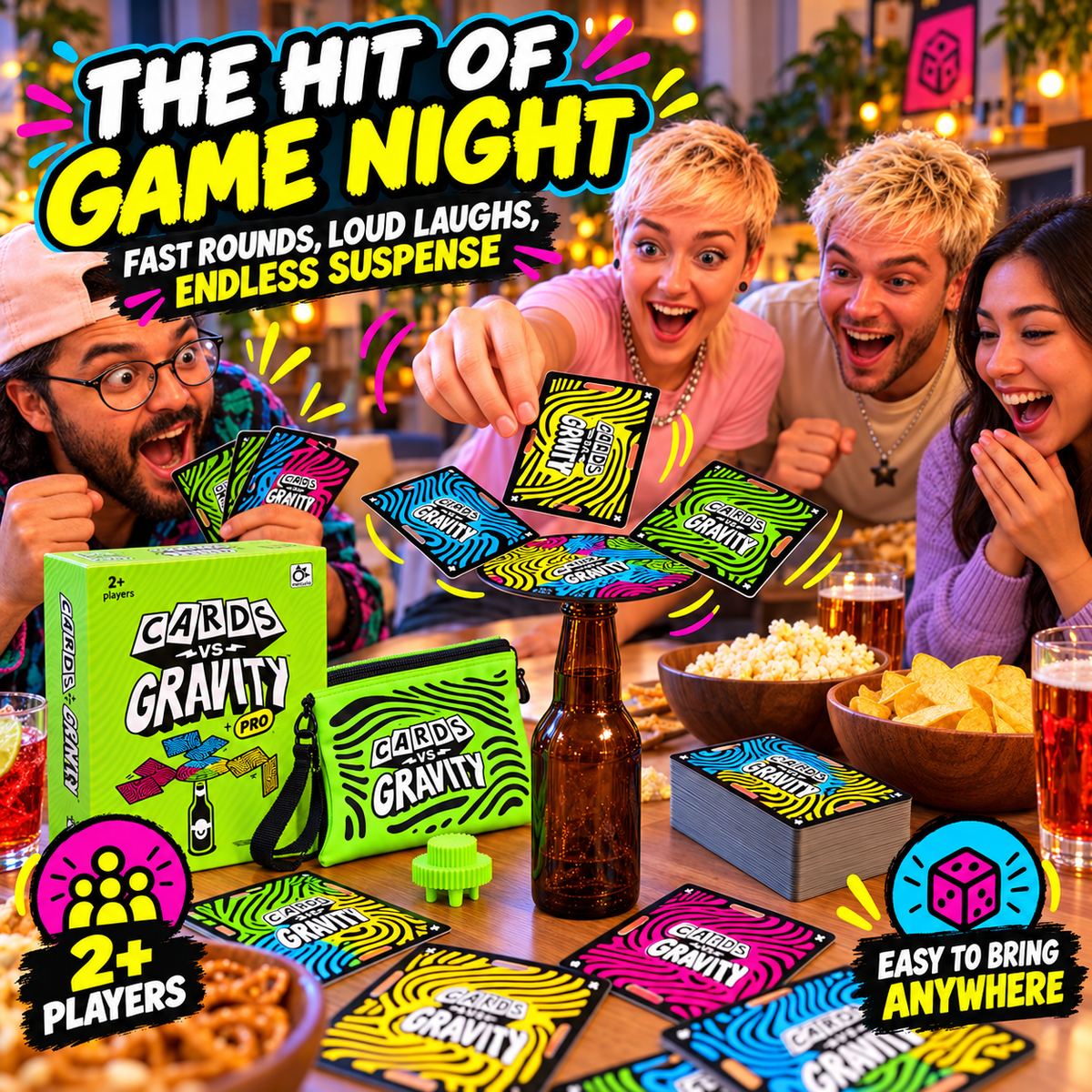 🔥 50% OFF Today! Cards vs Gravity – Waterproof Card Balancing Game for Parties & Travel