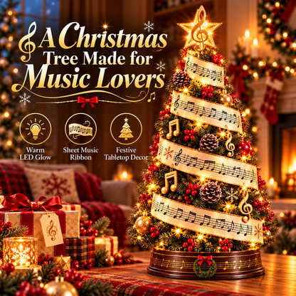 🎼 Sheet Music Christmas Tree Light – LED Musical Holiday Decor for Music Lovers