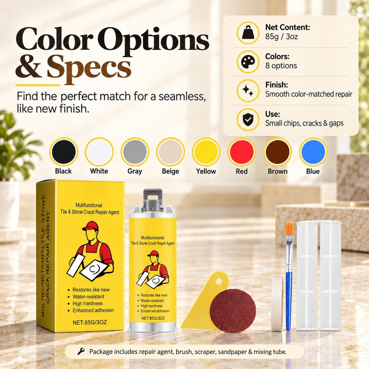 🛠️ Quick-Dry Tile Repair Kit