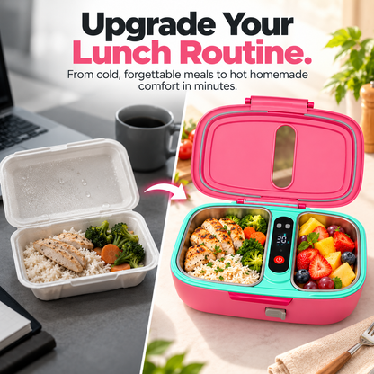 🔥 HotBite™ ️| Smart Self-Heating Lunch Box 🍱✨ – Enjoy Hot Meals Anywhere!
