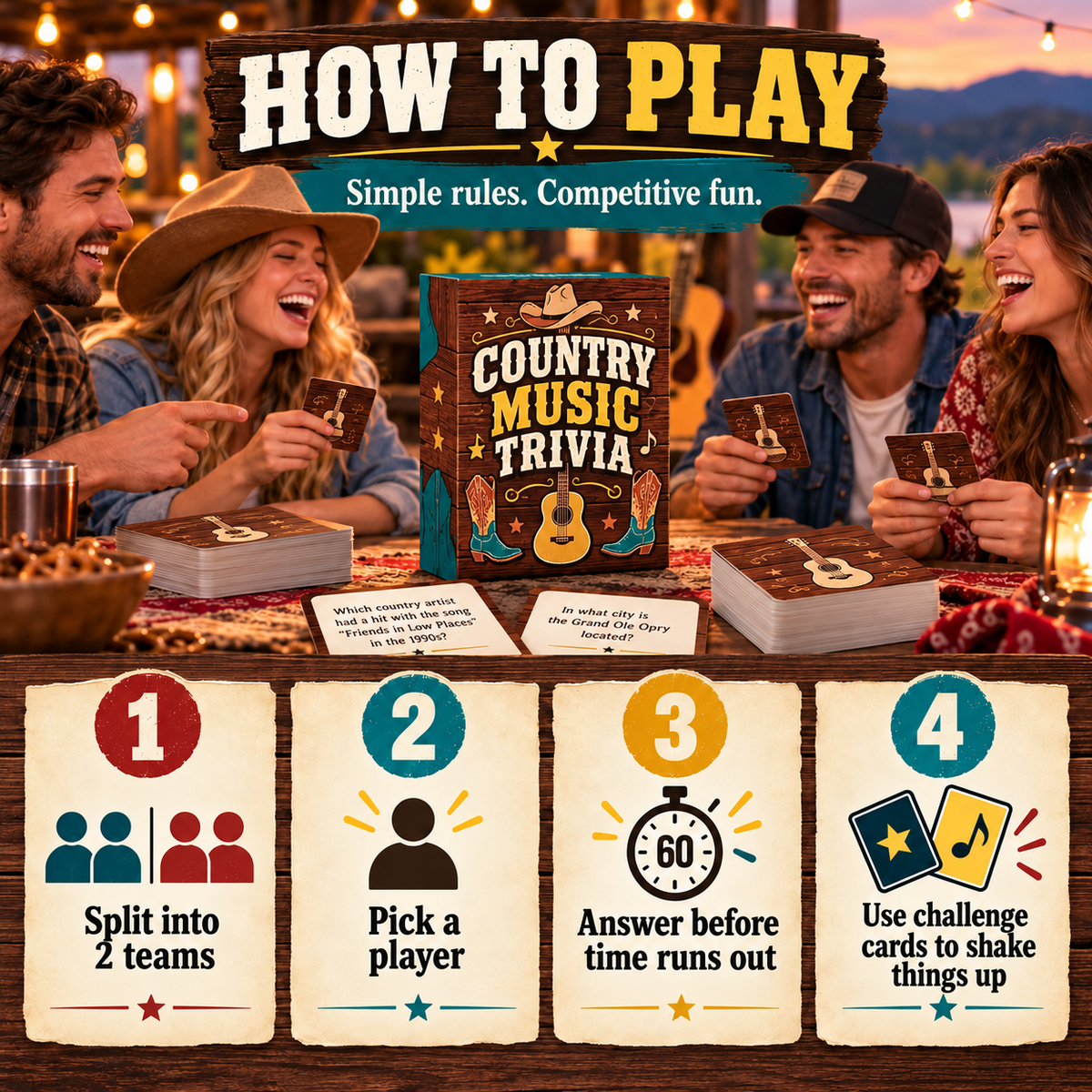 🎸 Country Music Trivia Game 🎶 | 90s & 2000s Throwback Party Fun!