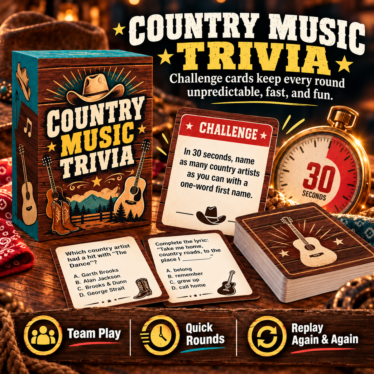 🎸 Country Music Trivia Game 🎶 | 90s & 2000s Throwback Party Fun!