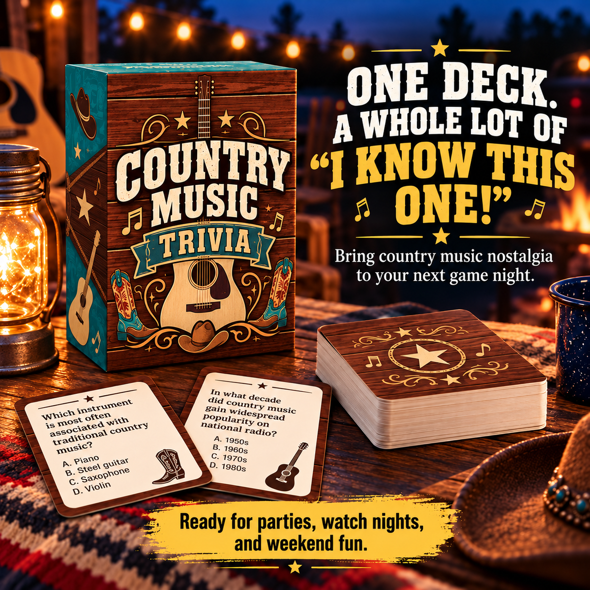 🎸 Country Music Trivia Game 🎶 | 90s & 2000s Throwback Party Fun!