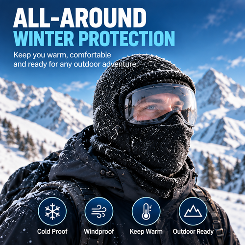 ❄️ WinterShield™ | 360° Full-Face Windproof Balaclava with Clear Eye Shield