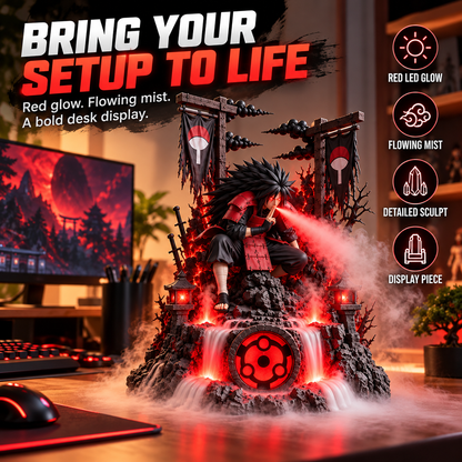 🔥 Shadow Warrior LED Mist Humidifier – Glowing Fantasy Battle Scene, Atmospheric Fog Effect & Collectible Desk Decor ⚔️✨