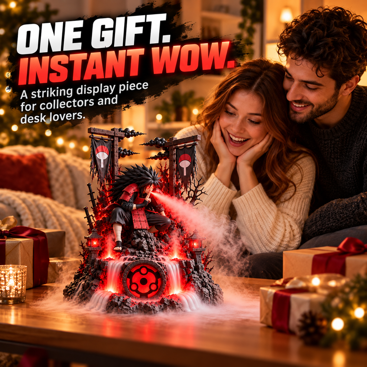 🔥 Shadow Warrior LED Mist Humidifier – Glowing Fantasy Battle Scene, Atmospheric Fog Effect & Collectible Desk Decor ⚔️✨