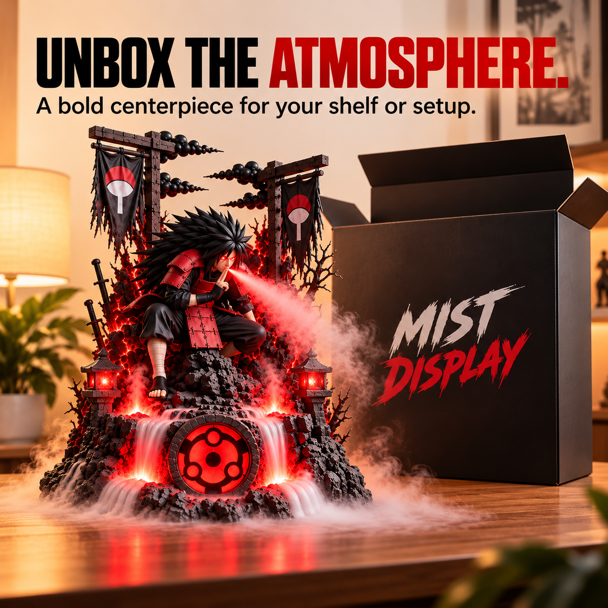 🔥 Shadow Warrior LED Mist Humidifier – Glowing Fantasy Battle Scene, Atmospheric Fog Effect & Collectible Desk Decor ⚔️✨