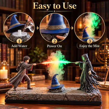 ✨ Arcane Duel Mist Humidifier – Color-Changing Fantasy Battle Desk Decor